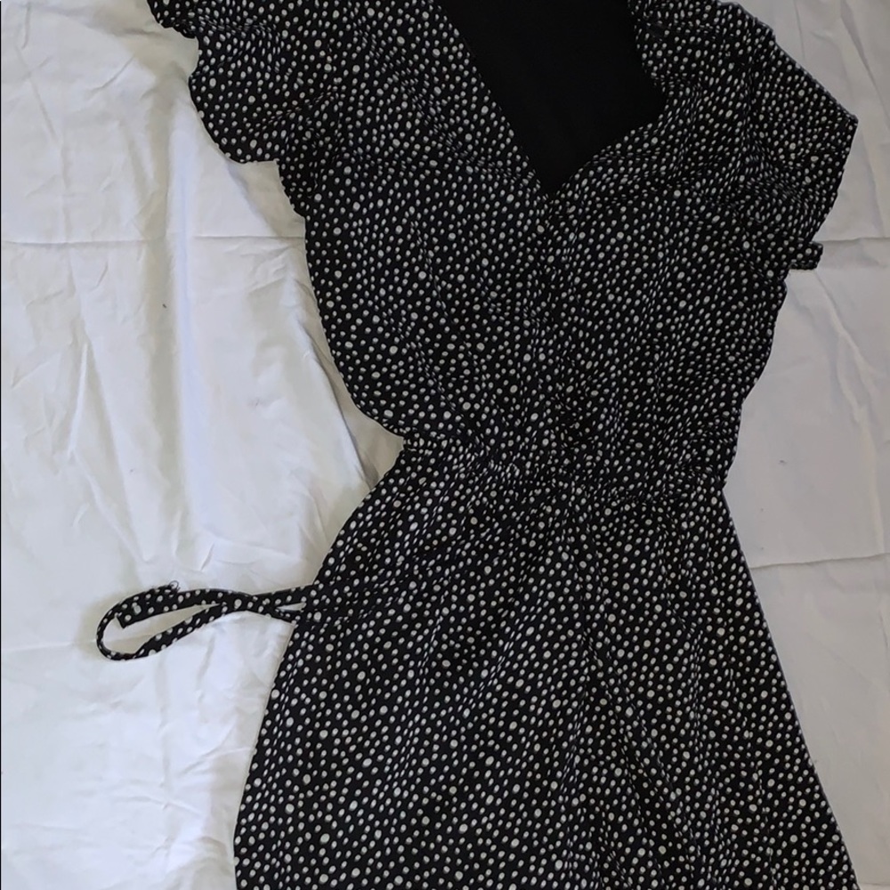 Black and White Polka Dot Romper